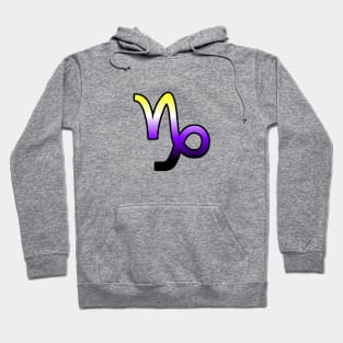 Capricorn Nonbinary Pride Symbol Hoodie